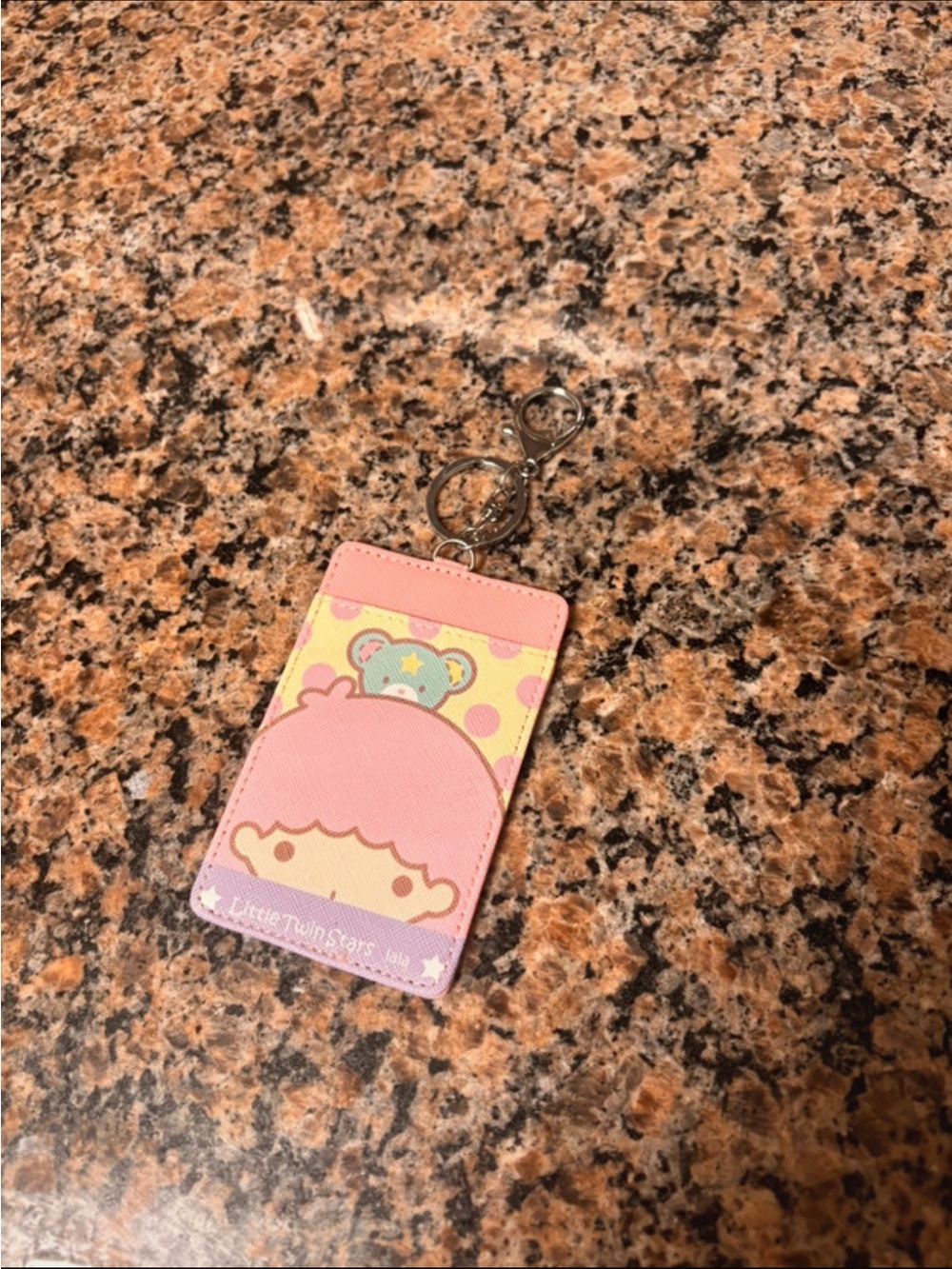 Sanrio Little Twin Stars Pink & Yellow Cardholder Keychain